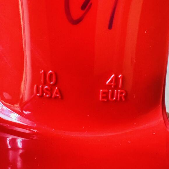 Jeffrey Campbell Sandals Womens 10 Red Platform Bubblegum Slide Block Heel - Picture 8 of 9